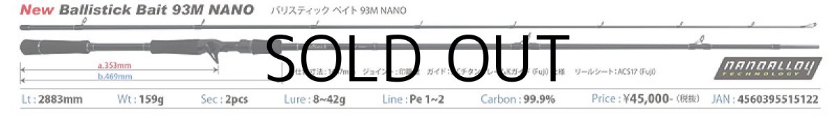 画像2: [ロッド]ヤマガブランクス バリスティック ベイト Ballistick Bait 93M NANO■ネコポス対象外■ (2)