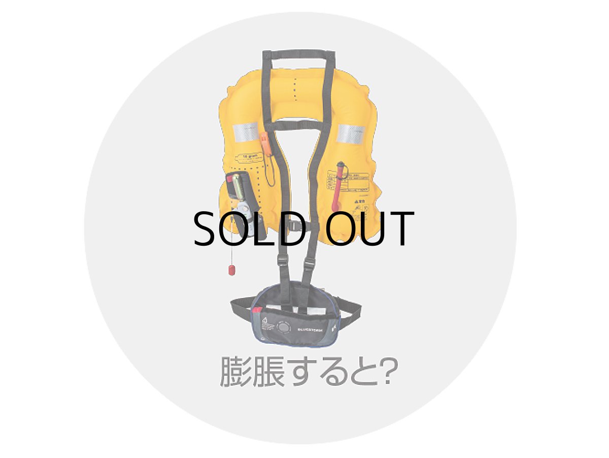画像3: ブルーストーム 膨脹式ライフジャケット（水感知機能付き）BSJ-4320RS：ブラック ■ネコポス対象外■ (3)