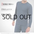 ひだまり本舗 チョモランマ 紳士長袖丸首シャツ（ネービー）：LLサイズ■ネコポス対象外■