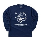 釣り助 オリジナルドライTシャツ：長袖/ネイビー/Lサイズ■ネコポス対象外■