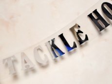 画像2: タックルハウス カッティングステッカー：ミラーシルバー「TACKLE HOUSE」【ネコポス配送可】 (2)