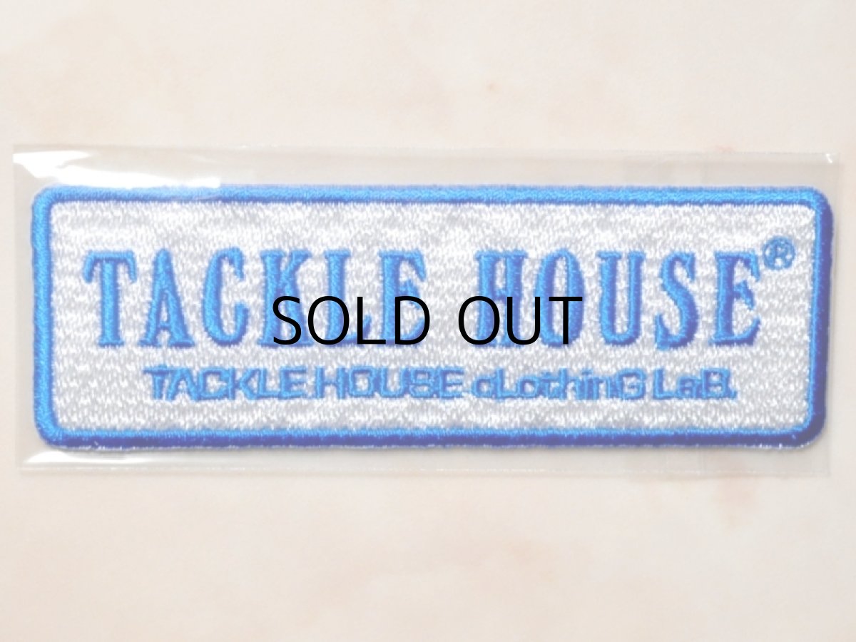 画像1: タックルハウス ワッペン：ライトブルー「TACKLE HOUSE」【ネコポス配送可】 (1)