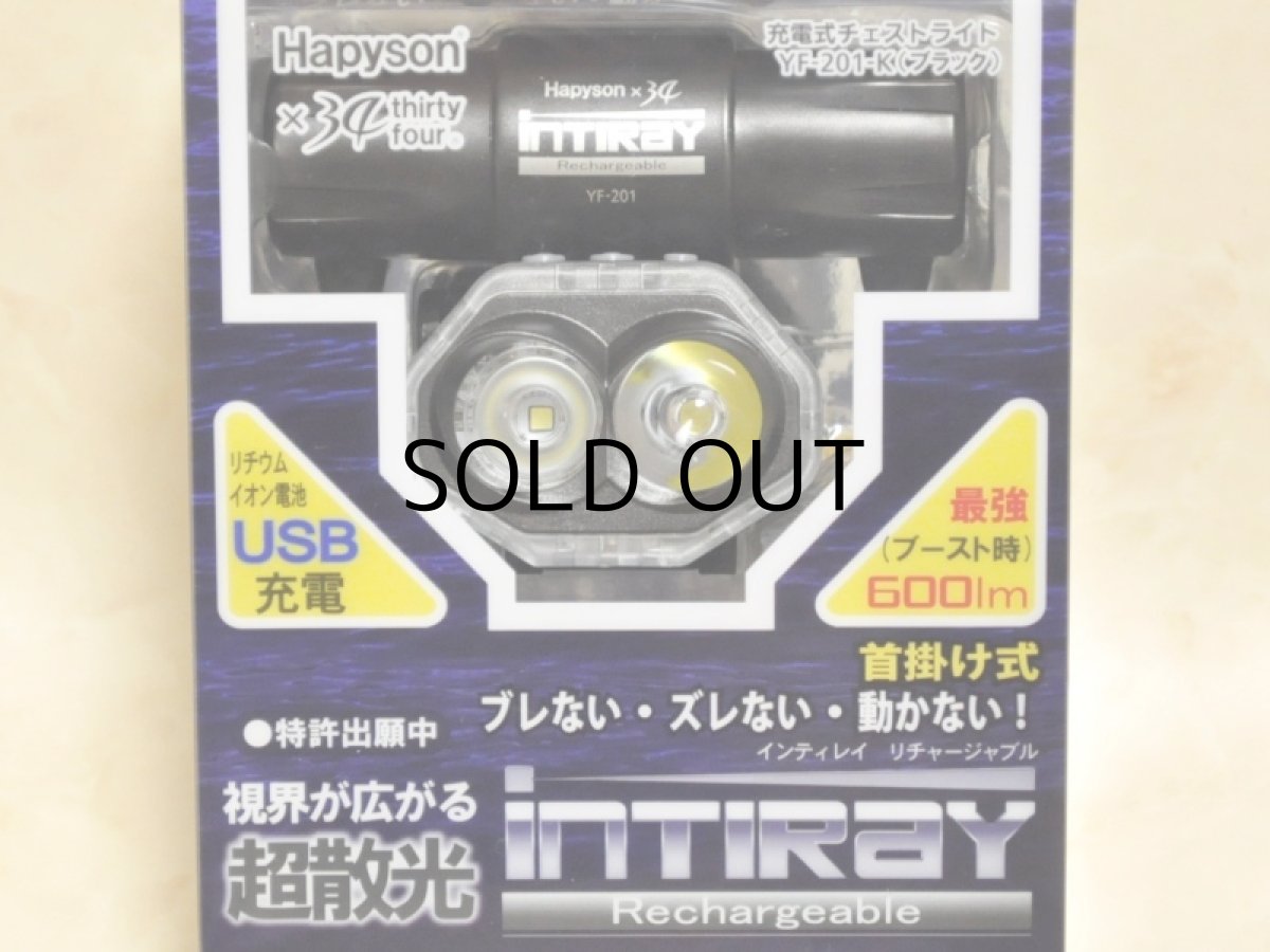 画像1: 山田電器 ハピソン×34 YF-201-K（ブラック）インティレイ リチャージャブル 充電式チェストライト■ネコポス対象外■ (1)