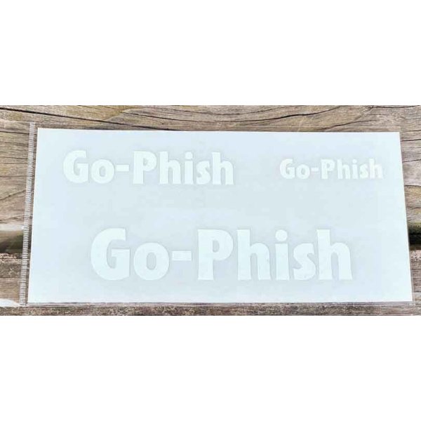 画像1: Go-Phish 3サイズロゴカッティングステッカー：ホワイト【ネコポス配送可】