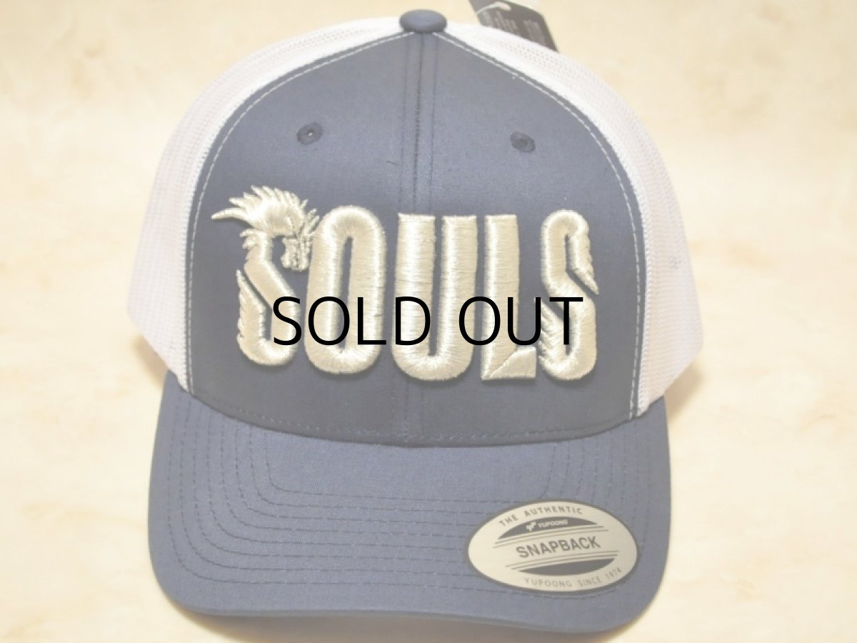 画像2: ソウルズ SOULS スナップバックキャップ：ネイビー×ホワイト ロゴ■ネコポス対象外■ (2)