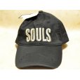 画像1: ソウルズ SOULS ヴィンテージキャップ（ダメージ加工）：ブラック■ネコポス対象外■ (1)