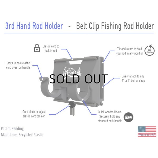 画像3: O'Pros 3rd Hand Rod Holder ベルトクリップホルダー■ネコポス対象外■