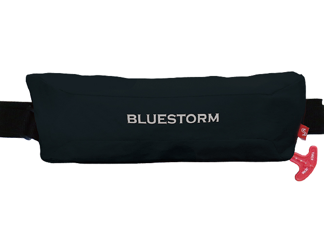 ブルーストーム 膨脹式ライフジャケット（水感知機能付き）BSJ-9320RS：ブラック ■ネコポス対象外■